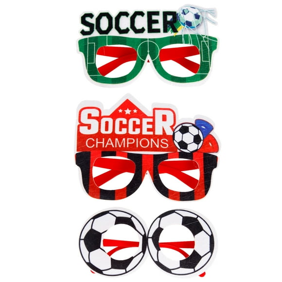 3 piezas de gafas de sol para fiesta de fútbol 2022, gafas novedosas para el mundial, accesorios para fotomatón, suministros para recuerdos de fiesta de fútbol de la Copa del Mundo 2022