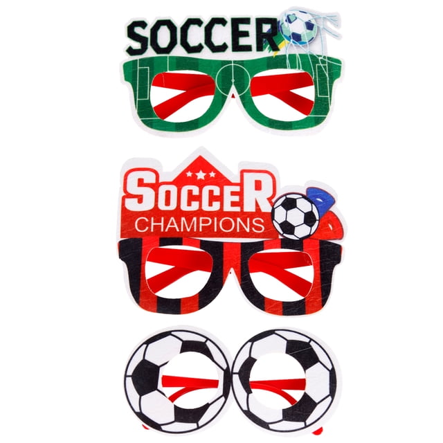 3 piezas de gafas de sol para fiesta de fútbol 2022, gafas novedosas para el mundial, accesorios para fotomatón, suministros para recuerdos de fiesta de fútbol de la Copa del Mundo 2022