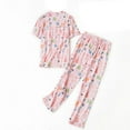 thumbnail image 2 of Defitshape Women's Cute Capri Pajamas Set Cotton Soft Summer Pant Cartoon Printed Casual Thin Lounge Short Sleeve Pjs Patterned4 X-Large, 2 of 4