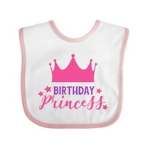 Inktastic Birthday Princess, Little Princess, Crown, Stars Girls Baby Bib