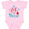 thumbnail image 3 of Inktastic Let It Snow, Snowflakes, Christmas - Red Blue Gray Boys or Girls Baby Bodysuit, 3 of 5