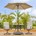 thumbnail image 2 of Outdoor Patio Umbrella, 7.5ft Table Market Umbrella with Push Button Tilt and Crank & Sturdy Ribs UV Protection for Garden, Deck, Backyard, Pool, Tan, 2 of 6