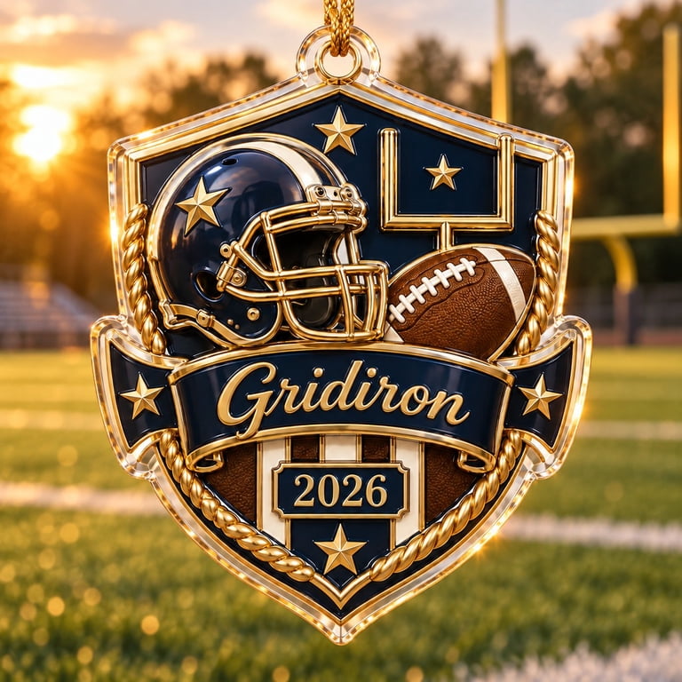 Acrylic Ornament Football Shield Emblem 2026 Hanging Keepsake for ...