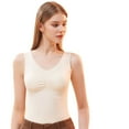 thumbnail image 5 of Rohuuque Thermal Tank Tops for Women No Show Wool Blend Thermal Undershirt Plush Lining Sleeveless Winter Warm Top Beige, 5 of 6