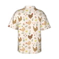 thumbnail image 3 of Balery Chicken Family Print Men's Hawaiian Shirts Short Sleeve Beach Shirt Relaxed Fit Vacation Button Down Shirts-XX-Large, 3 of 9