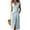 *Light Blue, variant on Women's Sleeveless Collared Linen Blend Midi Shirt Dress,Button Front Wrap Dress with Pockets Navy,Women's Plus XL
