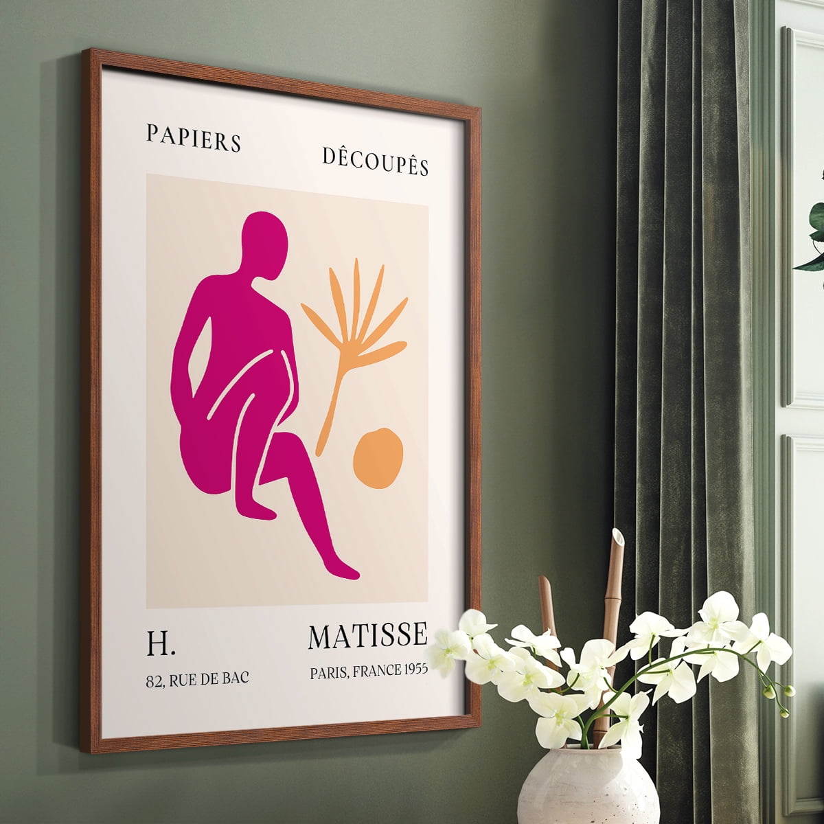 Matisse CLXIV Framed Print in Brown Solid Wood 11 x 14 Framed Print