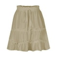 thumbnail image 5 of OSFVNOXV Mini Skirts for Juniors 2025 Boho Summer A-Line Pleated Skirt Casual Elastic High Waist Tiered Ruffle Flowy Cute Mini Skort Clearance, 5 of 7