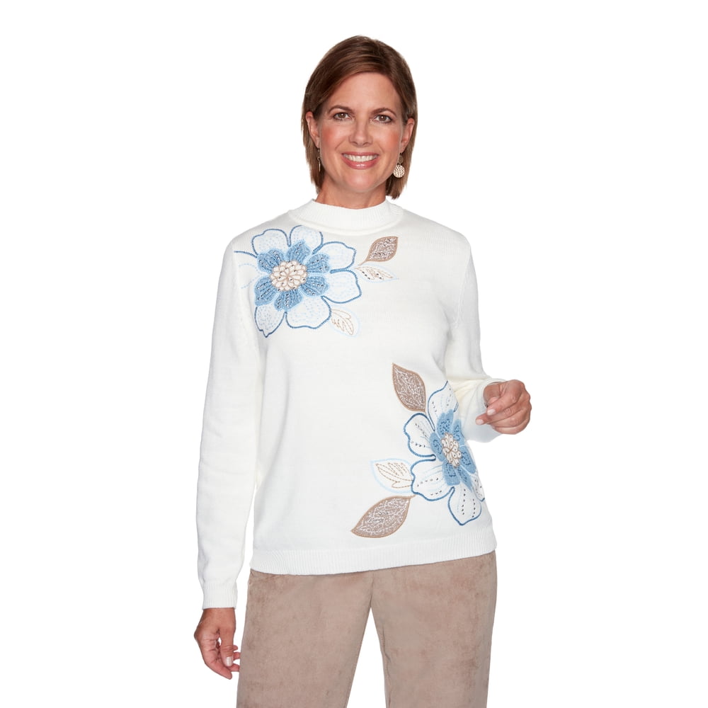 alfred dunner floral sweater
