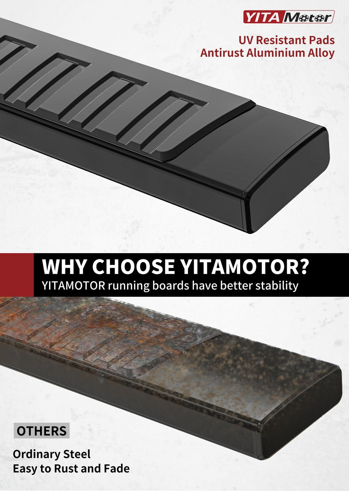 RVNI Running Board for 05-23 Toyota Tacoma Double Cab Fits select: 2015 TOYOTA TACOMA ACCESS CAB/TRD PRO, 2021 TOYOTA TACOMA DOUBLE CAB/SR/SR5/TRD SPORT/TRD OFF ROAD/TRD PRO