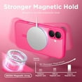 thumbnail image 4 of Magnetic Compatible with iPhone 16 Case, Upgraded [Full Camera Protection] [Compatible with MagSafe] Protective Translucent Matte Women Girl Phone Case Cover, Hot Pink, 4 of 14
