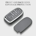 thumbnail image 4 of OFFCURVE Key Fob Cover with Keychain for Jeep Dodge, TPU Key Cover Case for Jeep Grand Cherokee Renegade Chrysler 200 300 Dodge Journey Fiat Durango Challenger Smart Key Holder Car Accessories Gray, 4 of 6
