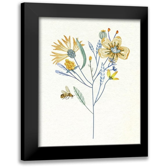 Wang, Melissa 12x14 Black Modern Framed Museum Art Print Titled - Honey Bees V