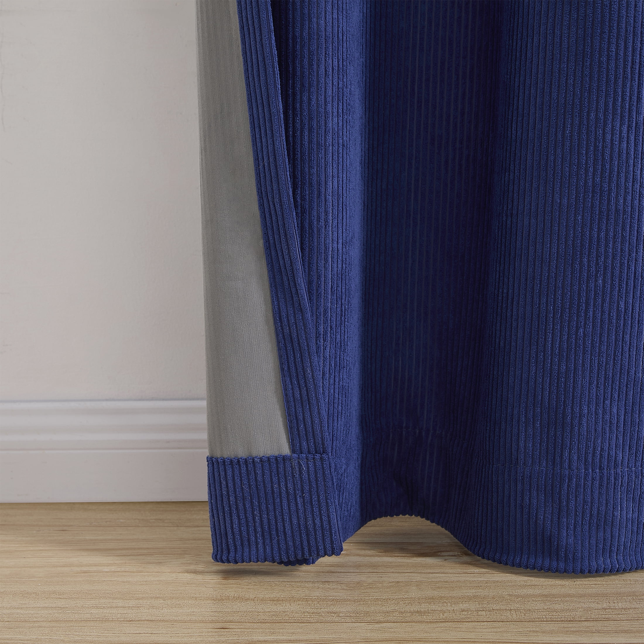 Your Zone Kids' Corduroy Blackout Curtain Panel, 1 Panel, Blue, 38" W x 63" L
