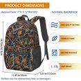 thumbnail image 3 of Camo and Leaf Black Pattern 17" School Backpacks for Teens,Waterproof Oxford Fabric,S-Shape Padded Straps for School,Travel,Hiking,Camping, 3 of 6