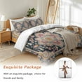 thumbnail image 7 of Black Boho Bedding Duvet Cover Set Full Size 4 Pieces Oriental Medallion Retro Distressed Bohemian Bedding Set with Zipper Closure, 1 Comforter Cover 86x86 Inches 1 Flat Sheet & 2 Pillow Cases, 7 of 7