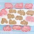 thumbnail image 3 of Juego de moldes para coche, 8 piezas, moldes para galletas con relieve impreso, adecuados para fiestas de cumpleaños infantiles, 3 of 5