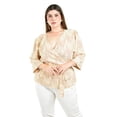 thumbnail image 1 of Blusa cruzado con cinto Roman Fashion /Tallas Extras, 1684 (Hueso-beige) beige 42, 1 of 5