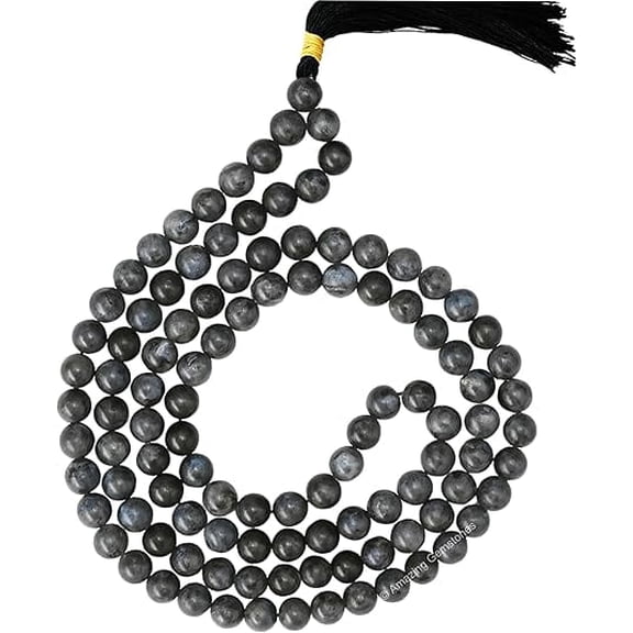 Larvikite Mala Beads 108 Buddhist Prayer Beads Japamala (Without Knots)
