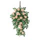 thumbnail image 1 of Decoración de flores artificiales de ratán, 6 cabezas de rosas colgantes falsas, plantas de enredadera de seda sintética de ratán para decoración de fondo de sala de bodas DIY, 1 of 8