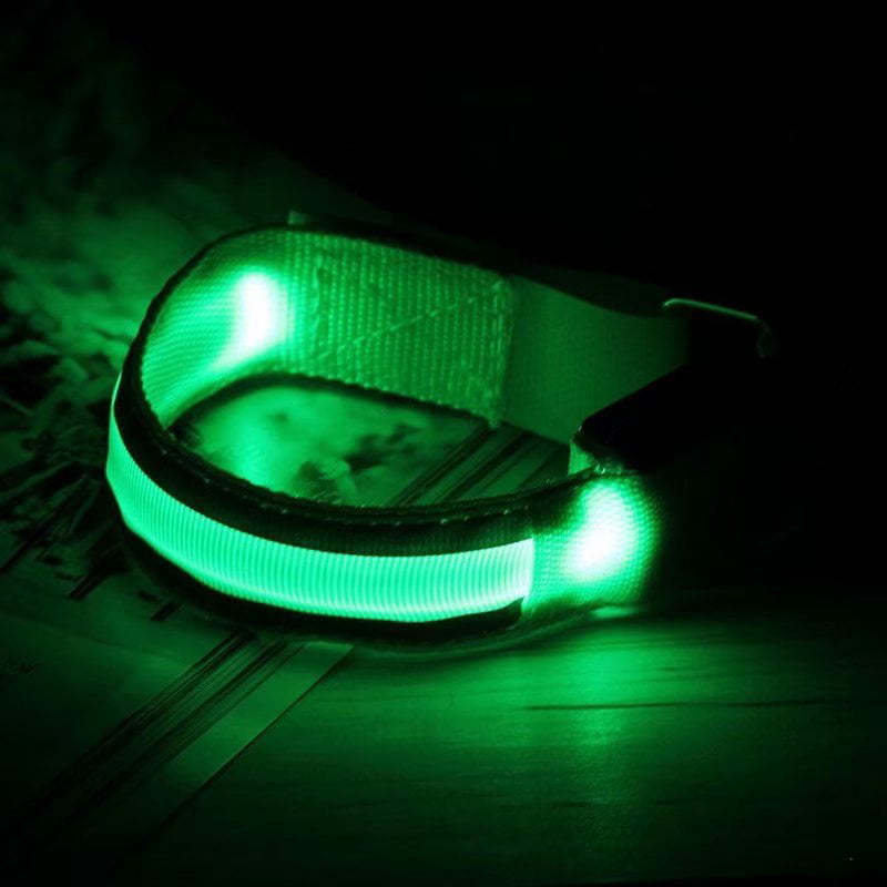 Durable Neon LED Light Strap Wrist Slap Armband Ankle Night Riding Belt CA 