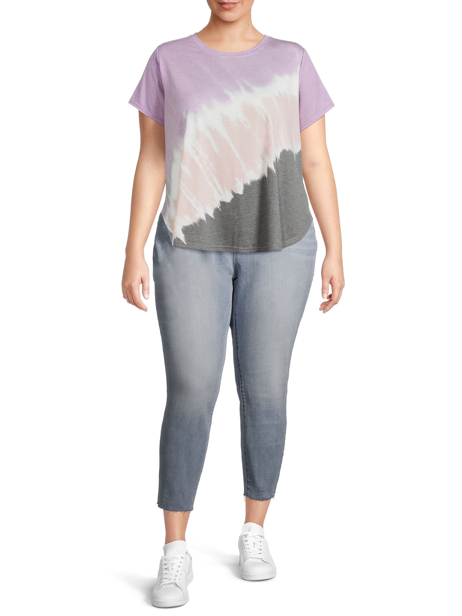 Terra & Sky Women's Plus Size Shirttail T-shirt, 2-Pack