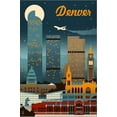 thumbnail image 2 of Denver, Colorado  Retro Skyline, Stretched Canvas Wall Art by Lantern Press Sold by Art.Com, 2 of 5