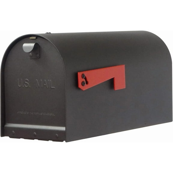 Special Lite Products Textured black vandal resistant steel Titan curbside mailbox featuring resilient steel walls with fade resistant powder coated finish and stainless steel hardware