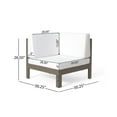 thumbnail image 4 of Muriel Outdoor Acacia Wood 8 Seater U-Shaped Sectional Sofa Set with Fire Pit, 4 of 12