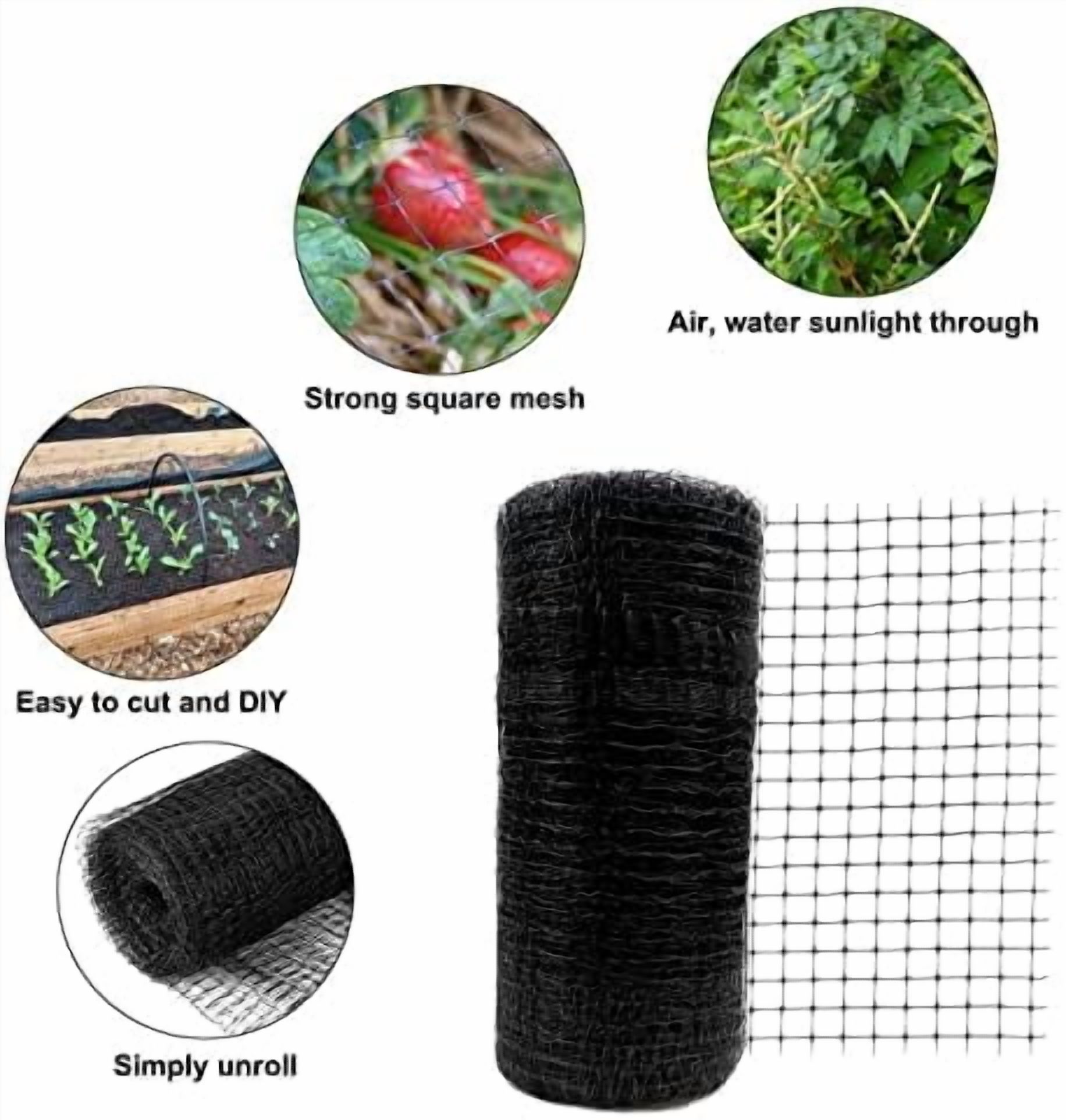 Bird Netting, 13 x 33 FT Heavy Duty Garden Netting Fine Mesh for Protect Fruit Trees, Plants and Vegetables from Birds, Deer, Squirrels and Other Animals