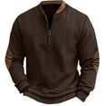 thumbnail image 3 of FAIWAD Mens Corduroy Shirts Quarter Zip Long Sleeve Patchwork Pullover Casual Athletic Loose Sweatshirts, 3 of 6