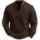 thumbnail image 4 of Blusa y camisa de manga larga con cuello alto para hombre, informal, de color liso, con cremallera, de manga larga y cuello alto, de poliéster., 4 of 5