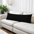 thumbnail image 2 of Black Long Body Pillow Covers, Solid Color Farmhouse Black Soft Breathable Throw Pillow Cases with Invisible Zipper, Decorative Pillowcase Pillows Protectors for Sofa Bed Couch 20"x60", 2 of 9