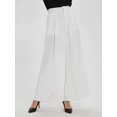 thumbnail image 5 of Women High Waist Casual Wide Leg Long Palazzo Pants Trousers Regular Size White XXXL, 5 of 7