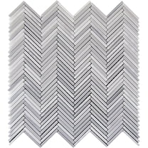5 pack White and Gray 11-in x 11.4-in Polished Marble Floor and Wall Tile (4.35 sq ft/case)