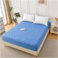 thumbnail image 4 of JERFIT Diamond Grid Ultrasonic Waterproof Mattress Protector, Queen Size, Light Blue, Cotton, Fitted, Bed Bug, Allergy, Machine Washable, 4 of 8