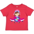 thumbnail image 3 of Inktastic Pilot Girl, Airplane, Plane, Flying, Brown Hair Girls Toddler T-Shirt, 3 of 5