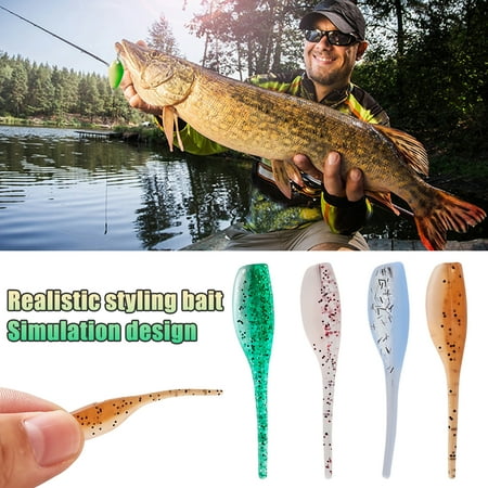 Ettsollp 5Pcs/Set 5CM/1G Soft Tadpole Lure Realistic Bionic Colorful Tadpole Swimbait Artificial Tadpole Bait Freshwater Saltwater Snakehead Bass Fishing Accessories