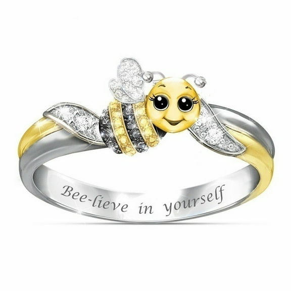 Women's Fashion Temperament Two-Color Bee Cute Ring