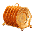 thumbnail image 1 of Posavasos creativos para bebidas con estante decorativo, posavasos de metal antideslizantes, expositor de mesa con soporte, 1 of 5