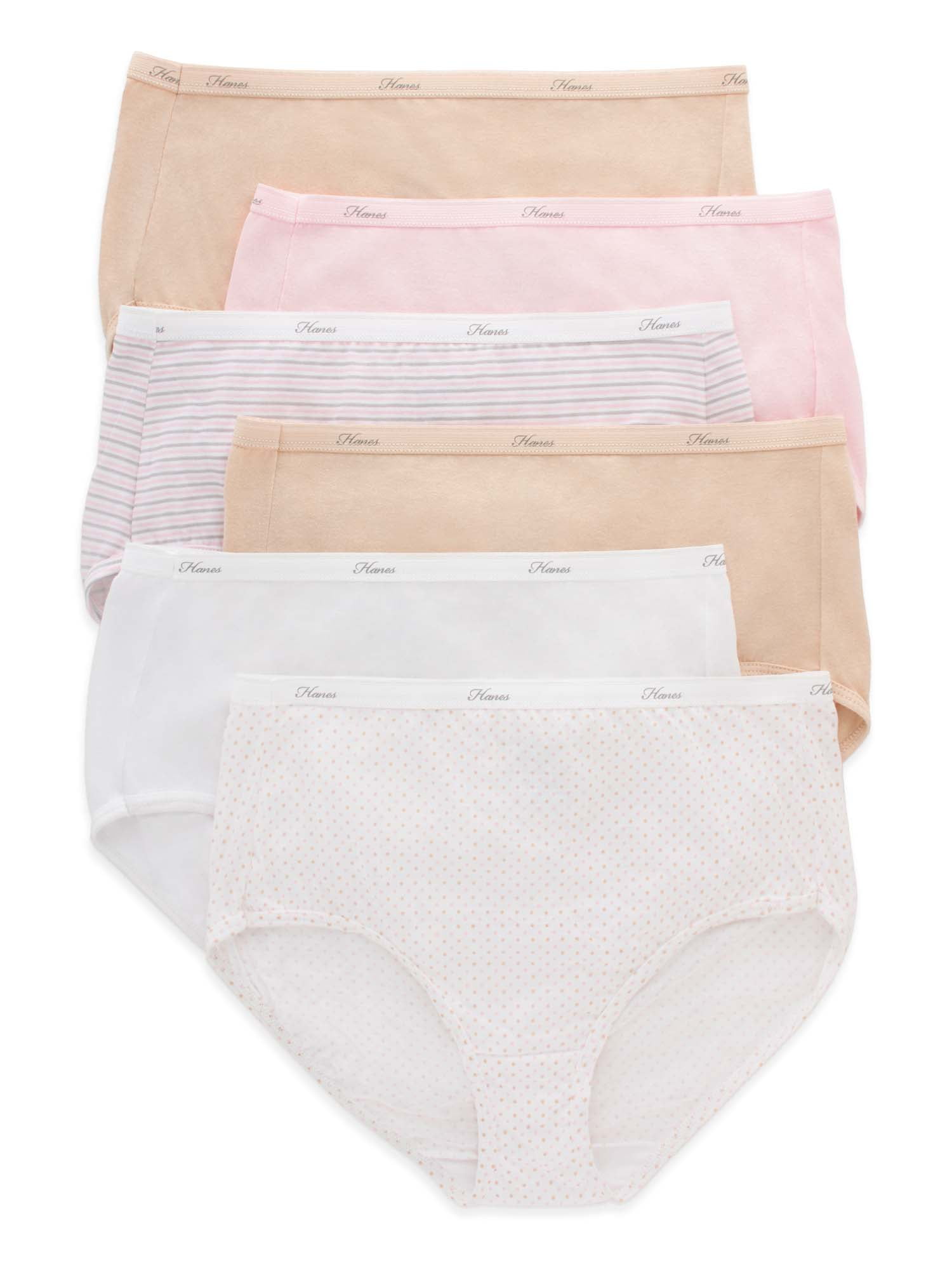 Hanes Women's HighWaisted Brief Underwear Pack, MoistureWicking, 6
