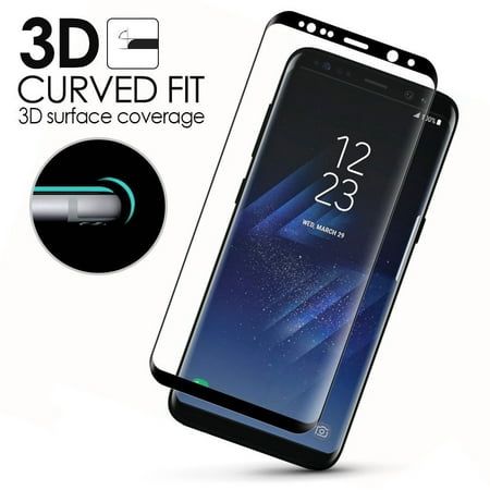 Samsung Galaxy S8 Full Cover (Black) 3D Tempered Glass Screen Protector