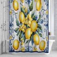 thumbnail image 3 of Yellow Lemon Shower Curtain for Bathroom Decor, Watercolor Fruit Vintage Flower Leaf Blue Waterproof Fabric Shower Curtain, 48"x72" Set with 12 Hooks, 3 of 9