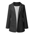 thumbnail image 3 of Women' s Long Sleeve Slim Blazer Jacket Office Work Business Open Front Suit Coat OL Outwear, 3 of 5