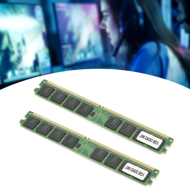 1GB Memory Module, Double Sided 2Pcs DDR2 Memory Module Stable for