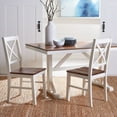 SAFAVIEH Akash Farmhouse Rectangle Dining Table, White/Natural - Walmart.com