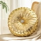 thumbnail image 5 of Cojín decorativo redondo de terciopelo | Cojín de calabaza brillante para sofá, mesilla, ventana, futón | Funda de poliéster de peluche de 35x35cm | Rosa, Morado, Dorado, Negro, Plata | Acento, 5 of 6