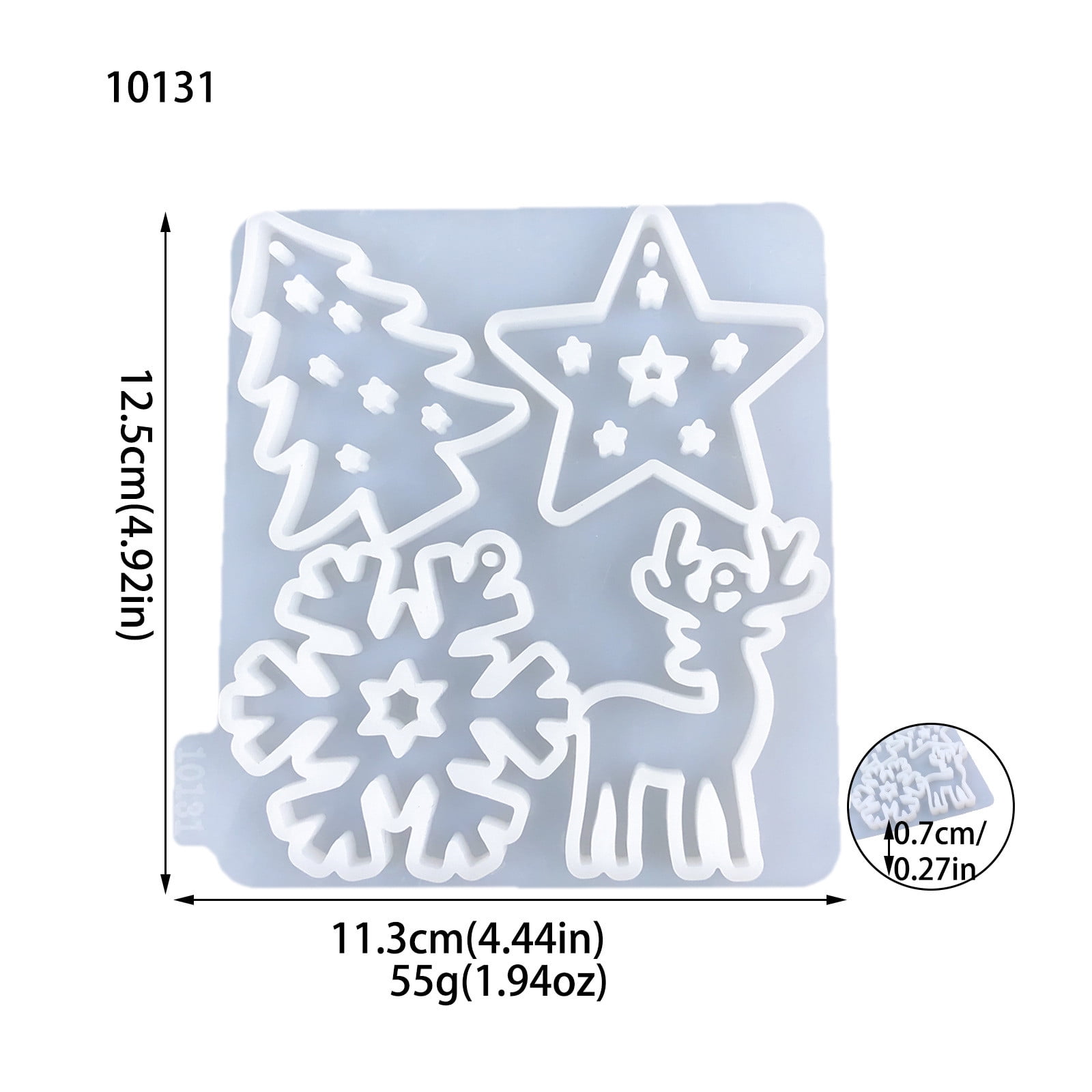 Resin Christmas Ornament Molds Set, Tree, Star, Deer & Snowflake Christmas Molds with Round Frame Mold DIY Friendly Easy Release Silicone Molds for Crafts, Xmas Tree Ornament