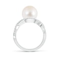 thumbnail image 2 of Angara Freshwater Cultured Pearl Infinity Ring with Diamonds in 14K White Gold for Women | June Birthstone Jewelry for Her, 2 of 5