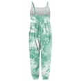 thumbnail image 5 of Penkiiy Toddler Girls Boys Summer Jumpsuits Kids One Piece Playsuit Spaghetti Strap Sleeveless Tie-dye Print Romper with Pockets 5-6 Years Green, 5 of 5